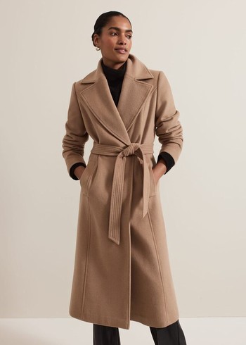 Phase Eight Livvy Wool Camel Trench Coats Brown USA | 5897623-QV